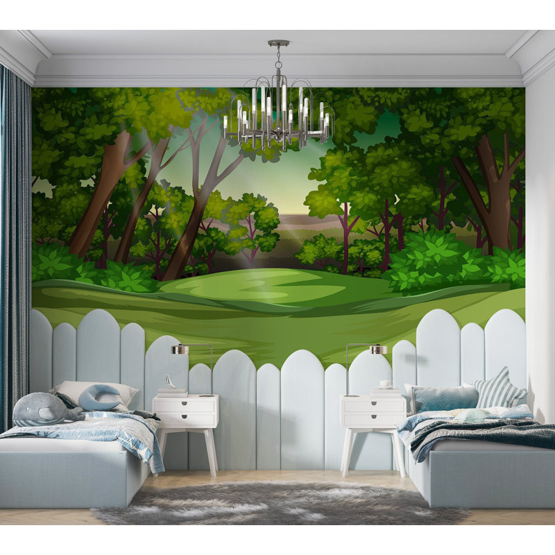 Premium Peel & Stick Wall Mural - Enchanted Forest, 96" L x 120" W