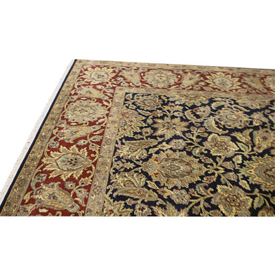 High-Quality Hand-Knotted Black And Red Area Rug