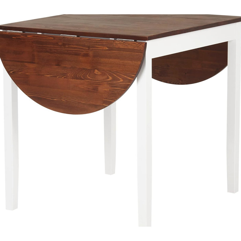 Table de salle à manger extensible pliante en pin, brun, laqué, convient aux réunions de famille dans de petits espaces avec finition laquée à abattants, appartement confortable pour 4 à 6 personnes