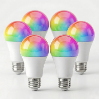 60-watt Equivalent A19 Matter Smart E26 Led Light Bulb, Rgb, 27k-65k, Alexa/google Smartthings (6-pack)