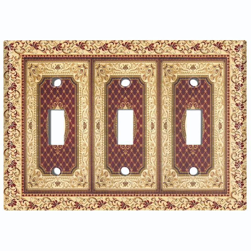 Patterned 3 - Gang Toggle Light Switch Standard Wall Plate