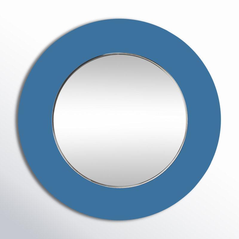 23'' Round Blue Beveled Glass Wall Mirror