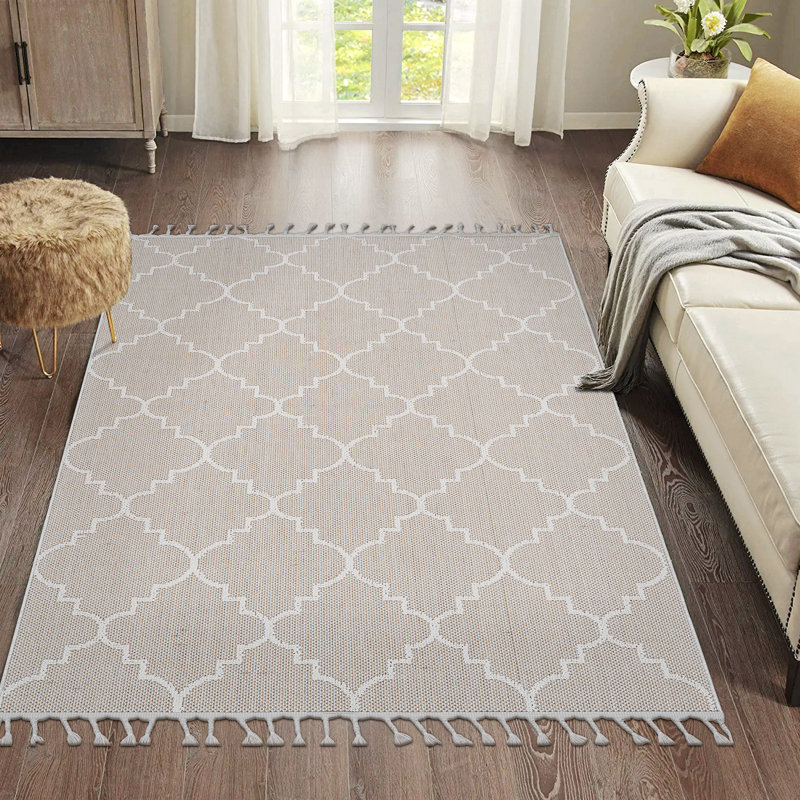 Area Rug, Collection Ivory / Trellis Indoor / Outdoor, Rectangle 7'9" x 10'