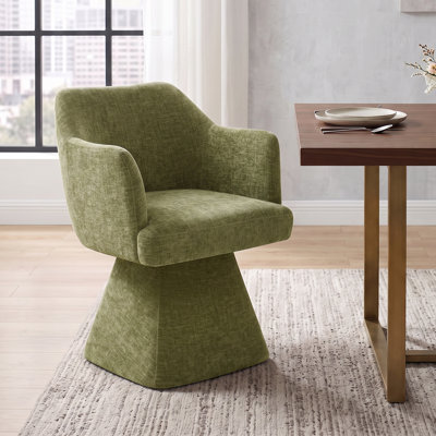 Chaise pivotante en tonneau avec accoudoirs