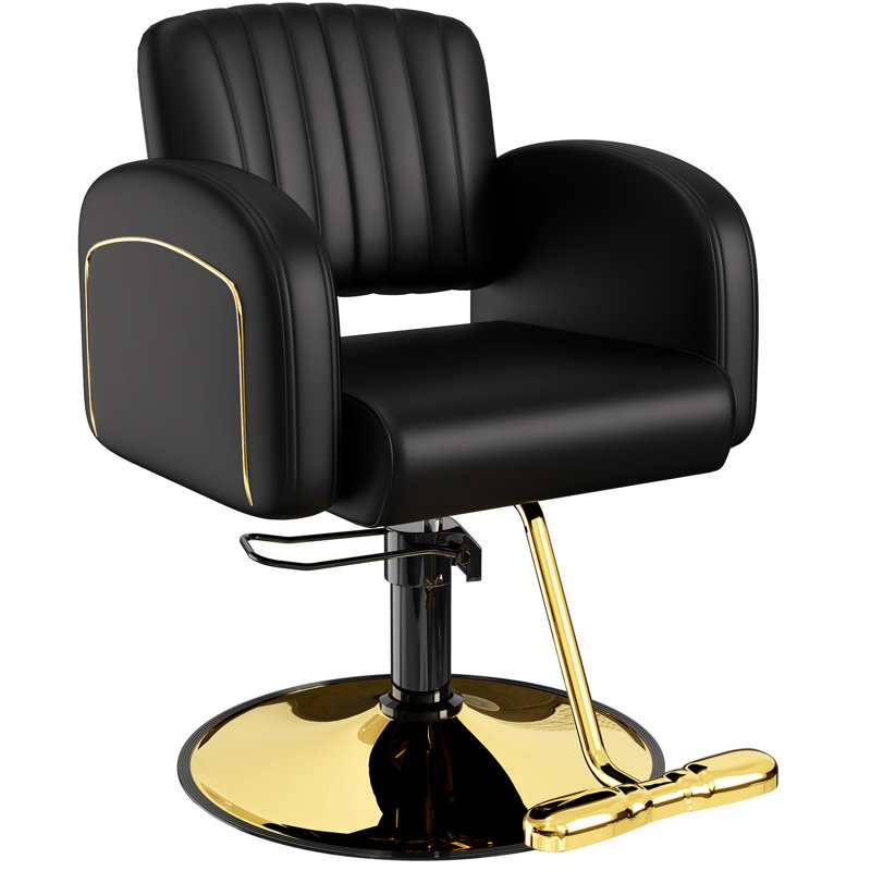 Faux Leather Massage Chair, Black, Gold