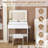 Makeup Vanity With Power Outlet, Hair Dryer Holder And 5 Drawers-424360562
