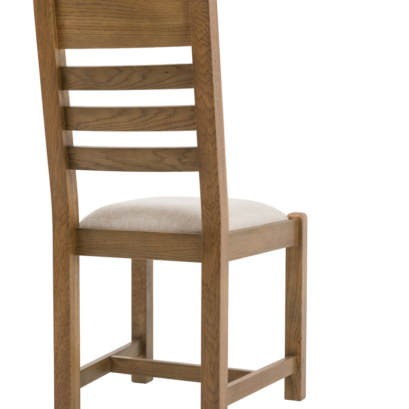 50cm H Polyester Blend Upholstered Ladder Back Side Chair in Brown