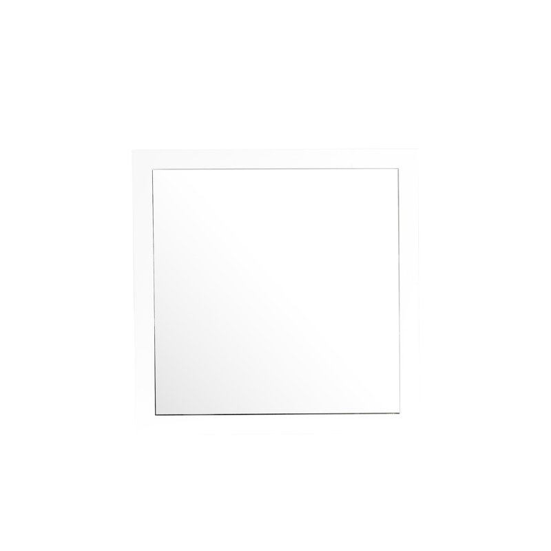 G2490-m - Miroir blanc - verre bas pour réflexion fine 41 po x 1 po x 41 po en placage de bois de 28 lb peint avec un cadre de 40,99