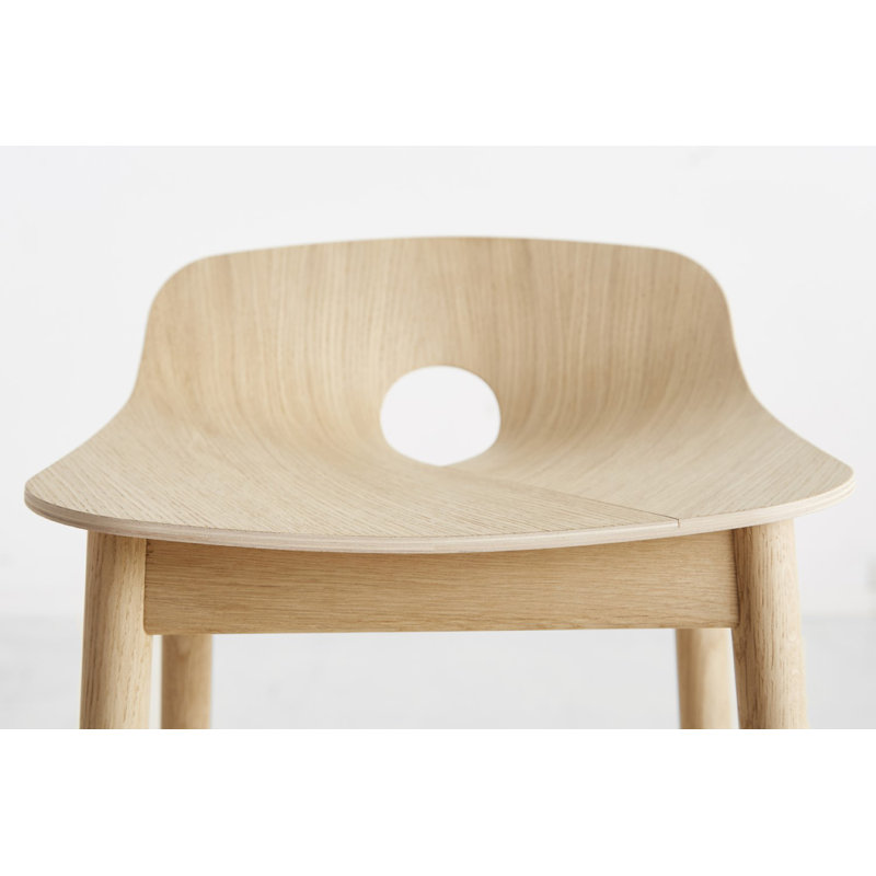 Mono Bar Stool, Counter Stool (25.59'' Seat Height), Oak/Black