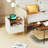 Arlen Modern Bedside Table with Charging Station & Glass Top â€“ 1-Drawer Nightstand,2Pcs-83597304-83597255