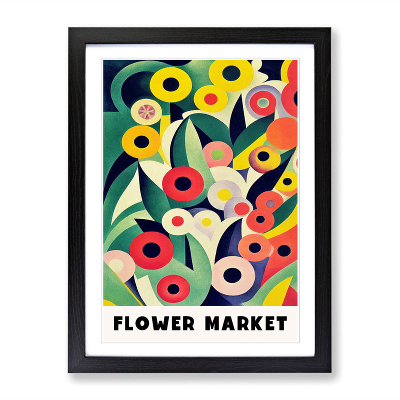 Retro Flower Market Exhibition No.7 1 Piece Single Picture Frame Wall Art, 34cm H x 25cm W x 2cm D