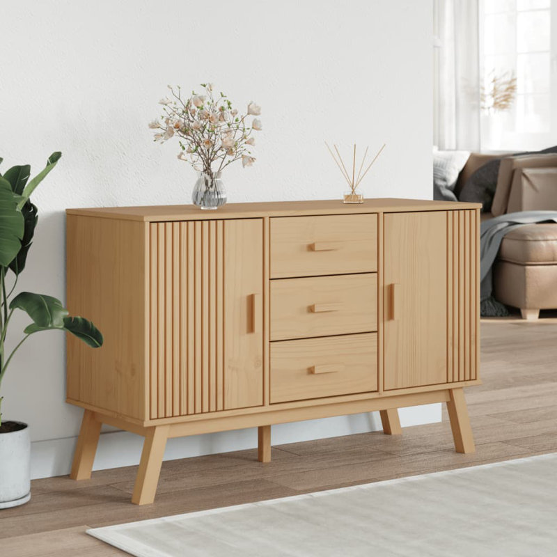 Buffet Vidaxl OLDEN brun 44,9 po x 16,9 po x 28,9 po pin massif