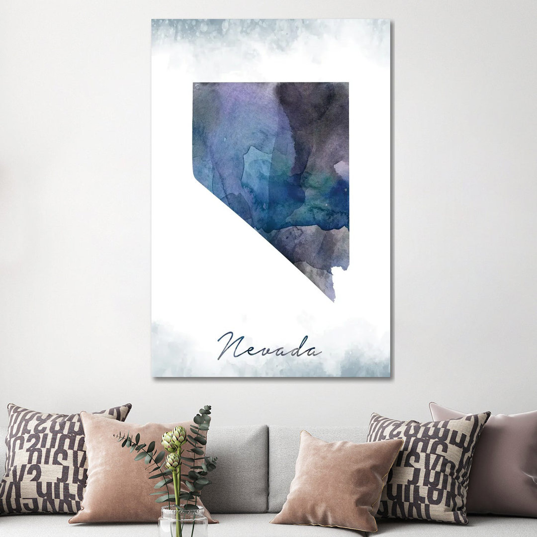 Nevada State Bluish by WallDecorAddict - Wrapped Canvas Gallery-Wrapped Canvas Giclée