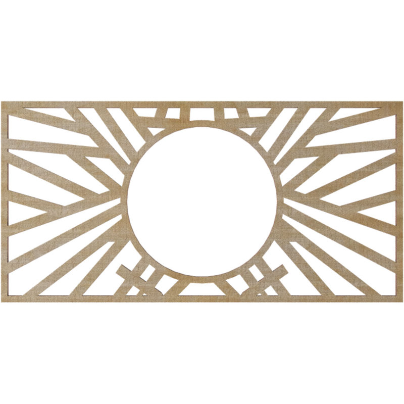 18"W x 9"H x 6 5/8"ID x 1/4"T Hoover Wood Fretwork Pierced Ceiling Medallion, Alder, Birch, 10" H x 20" W x 0.25" D