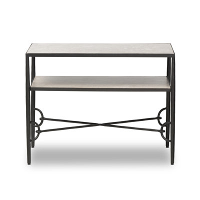 2-Shelf Marble Nightstand