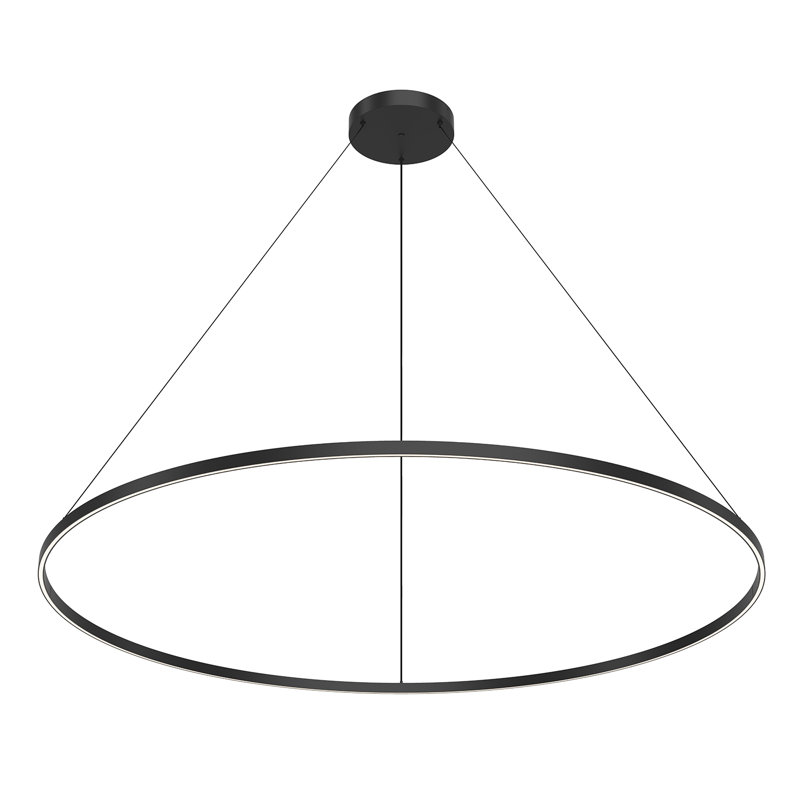 Luminaire suspendu 1 lumière Cerchio, H 1,5 po x l 70,88 po x P 70,88 po, Noir