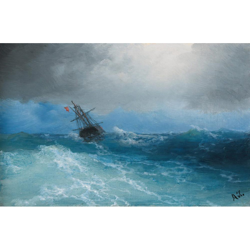 «Gathering Storm» par Ivan Konstantinovich Aivazovsky - Art mural sur toile tendue avec châssis, H 17 po x l 24 po