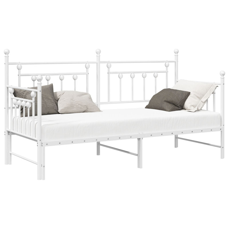 Daybed Frame With Trundle, Steel, 80 x 200cm, White