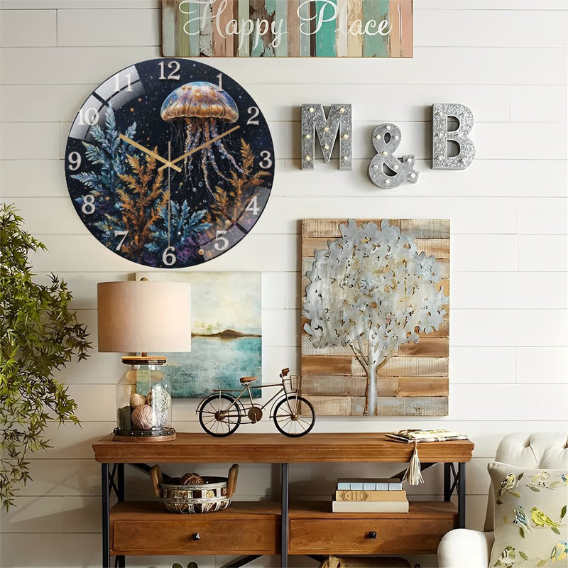 Horloge murale en verre 12 po