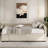 L-shaped Velvet Upholstered Platform Bed With Built-in Side Storage And 2 Drawers-1361355129