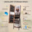 Armoire à bijoux moderne avec miroir à DEL - grande capacité de rangement et maquillage pratique-98972577