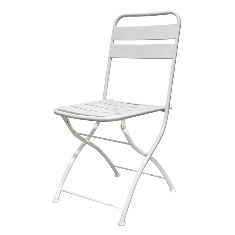 MoretinMarsh Steel Patio Folding Chair Folding Chair Set, White