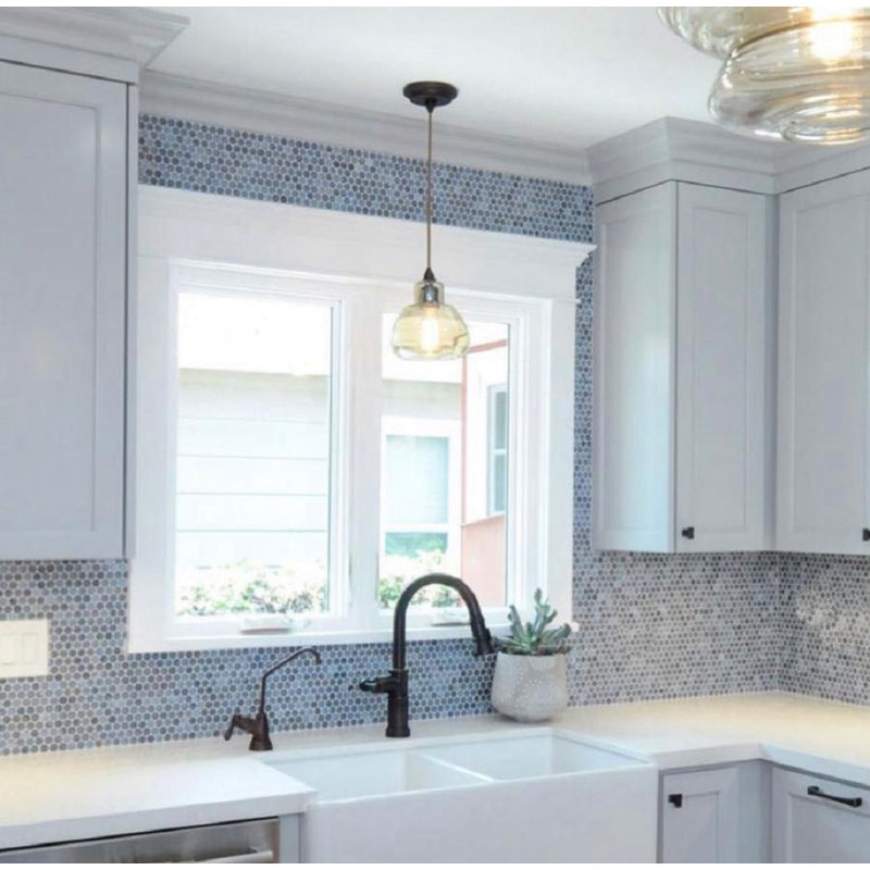 0.8 in. x 0.8 in. Glossy Tile, Mixed Gray
