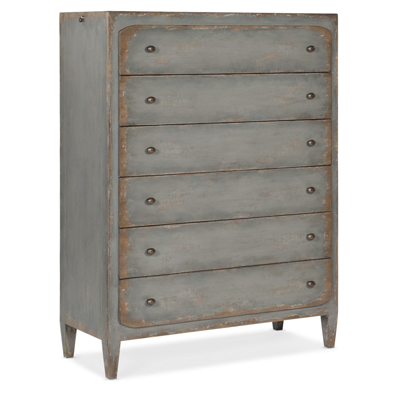 CiaoBella Six-Drawer Chest, Speckled Gray