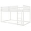 Lit superposé bas simple au-dessus de simple, lit superposé au sol avec échelle, lit superposé simple en bois massif pour enfants et enfants, blanc-224022730