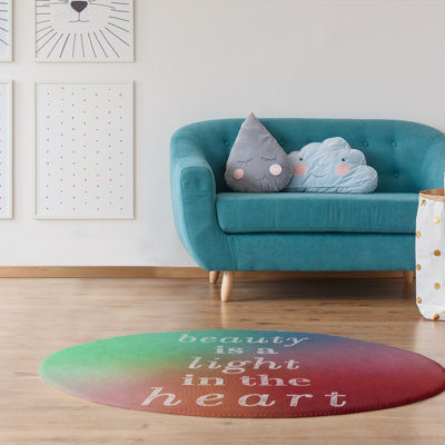 Tapis en polyester à citation inspiration multicolore