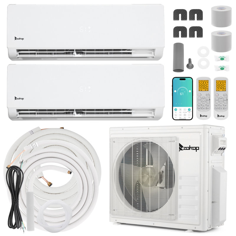 20 mini climatiseur à deux zones sans conduit 28000BTU (12K + 18K) 