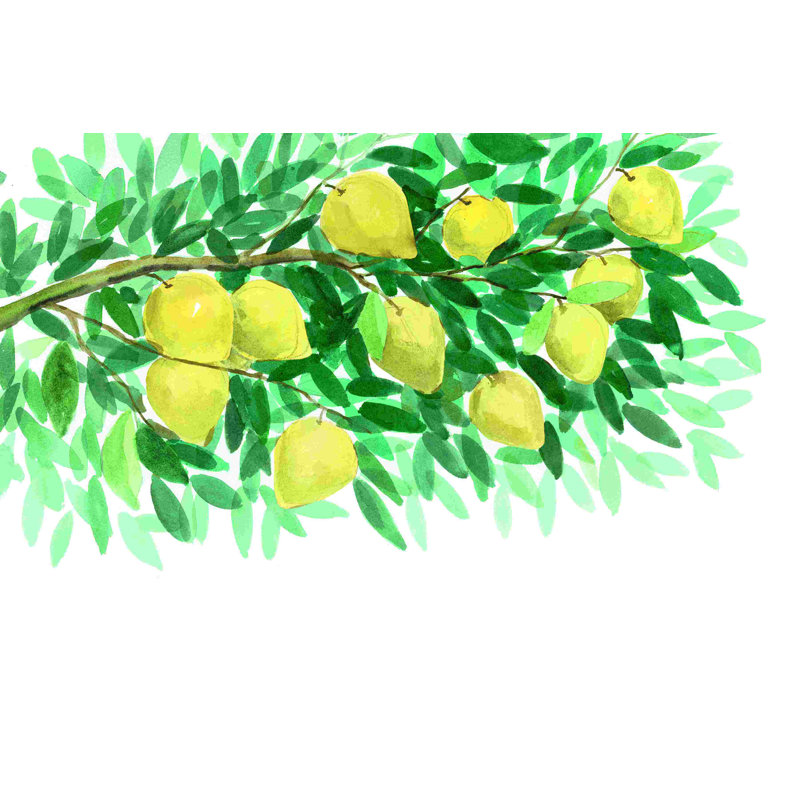 " Lemon Branch With Minty Leaves 2 ", 12" W x 8" H