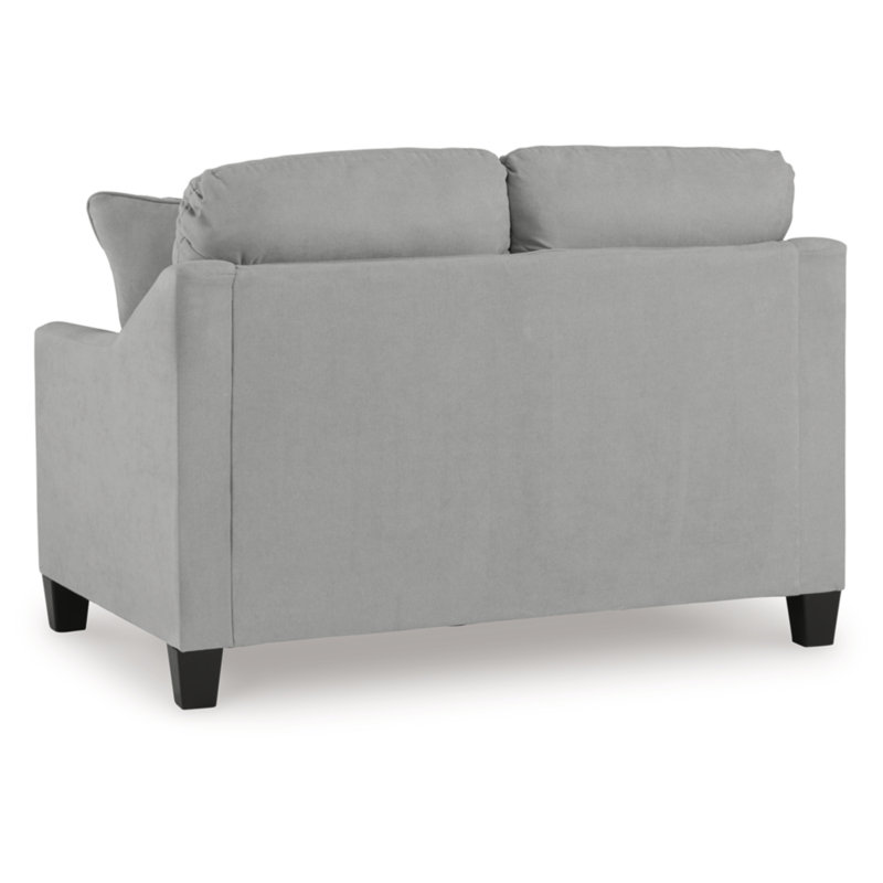 Gray Velvet Loveseat with Removable Cushions