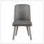 Ensemble de 2 chaises d'appoint en polyuréthane avec siège et dossier rembourrés, gris et chêne gris, parfait pour les salles à manger contemporaines