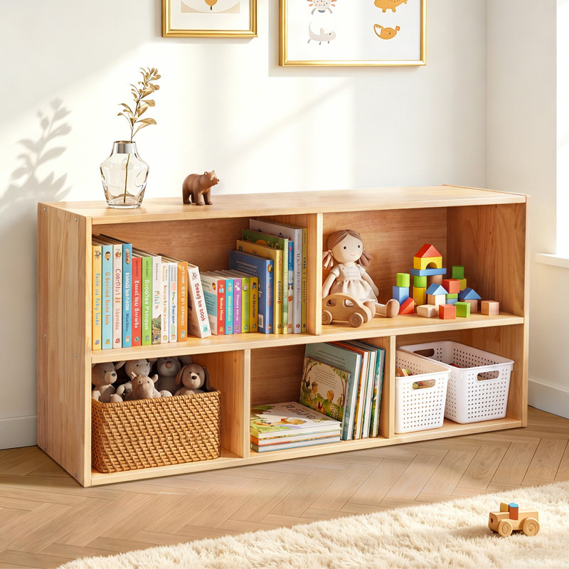 Bibliothèque Montessori, armoire de rangement en bois à 5 sections, organisateur de rangement pour jouets avec bibliothèque pour enfants, tablette pour chambres d'enfants, salle de classe, salle de jeux, garderie, école maternelle