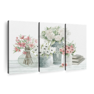 «Farmhouse Florals», 3 pièces sur toile