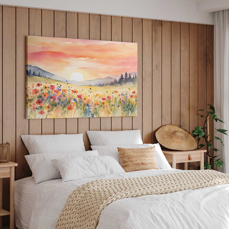 «Rolling Hills and Wildflowers», reproduction sur toile, H 12 po x l 18 po x P 1,25 po, Toile tendue, 1