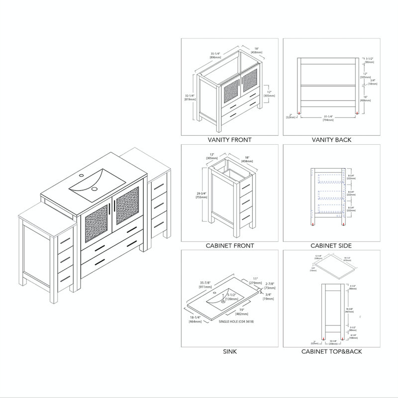 60" Single Bathroom Vanity with Sink, Espresso