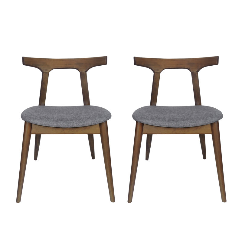 Ensemble de 2 chaises d'appoint à oreilles Faulkstick, Gris anthracite