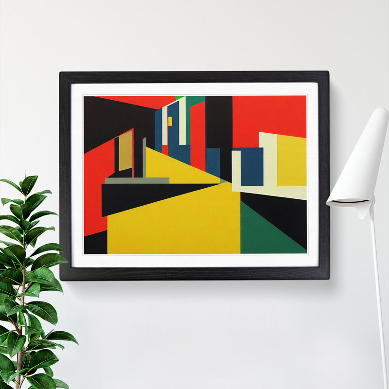 XH1022-6197X Modern Suprematism Art Vol.7 - Single Picture Frame Print, Black Framed, 34cm H x 46cm W x 2cm D