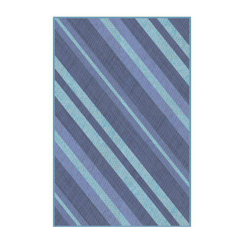 Tapis de zone bleue à motifs, Rectangle 4 pi x 6 pi