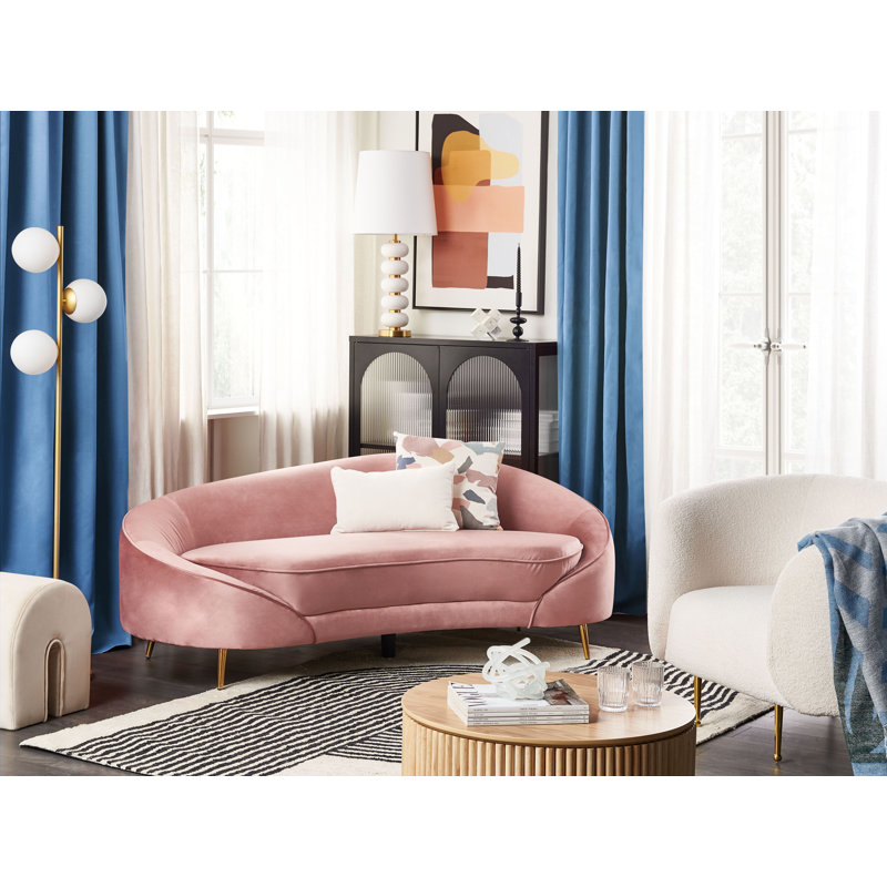 Kabat 3 Seater Velvet Sofa, Pink