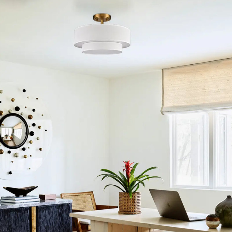 Katalin Semi Flush Mount, Brass