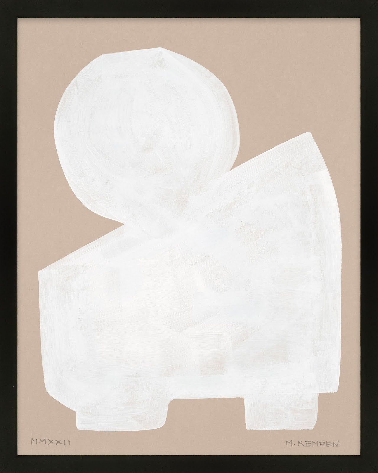 Modules In White 2 by Michael Kempen, Black Framed, 40" W x 50" H