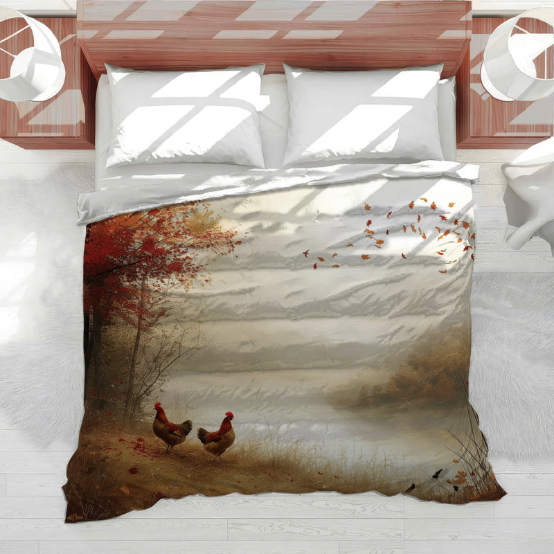 Chickens Farm Life Cotton Blend Comforter, King Comforter