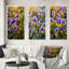«Purple Yellow Natures Pansies», 3 pièces sur toile-1341014041-1341014046