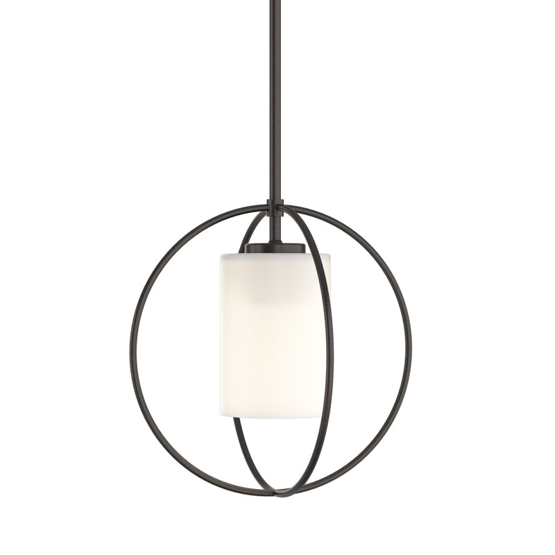 Interlude 1 - Light Unique/Statement Globe Pendant, Oil Rubbed Bronze, Opal
