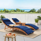 Rashara 74.8" Long Reclining Chaise Lounge Set with Cushions and Table