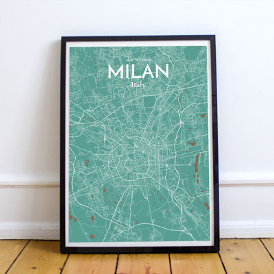 Milan City Map - No Frame Print