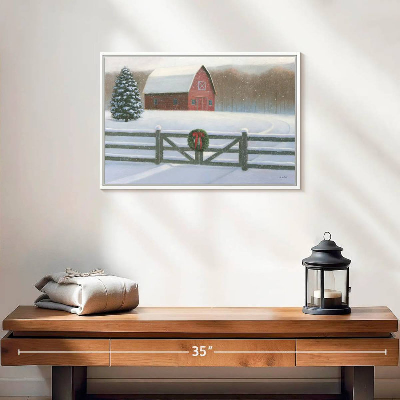 Affinité de Noël VI, 19 po x 13 po, Cadre flottant blanc